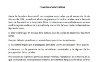 TOROS PACO MARTÍ BOCAIRENT 2024