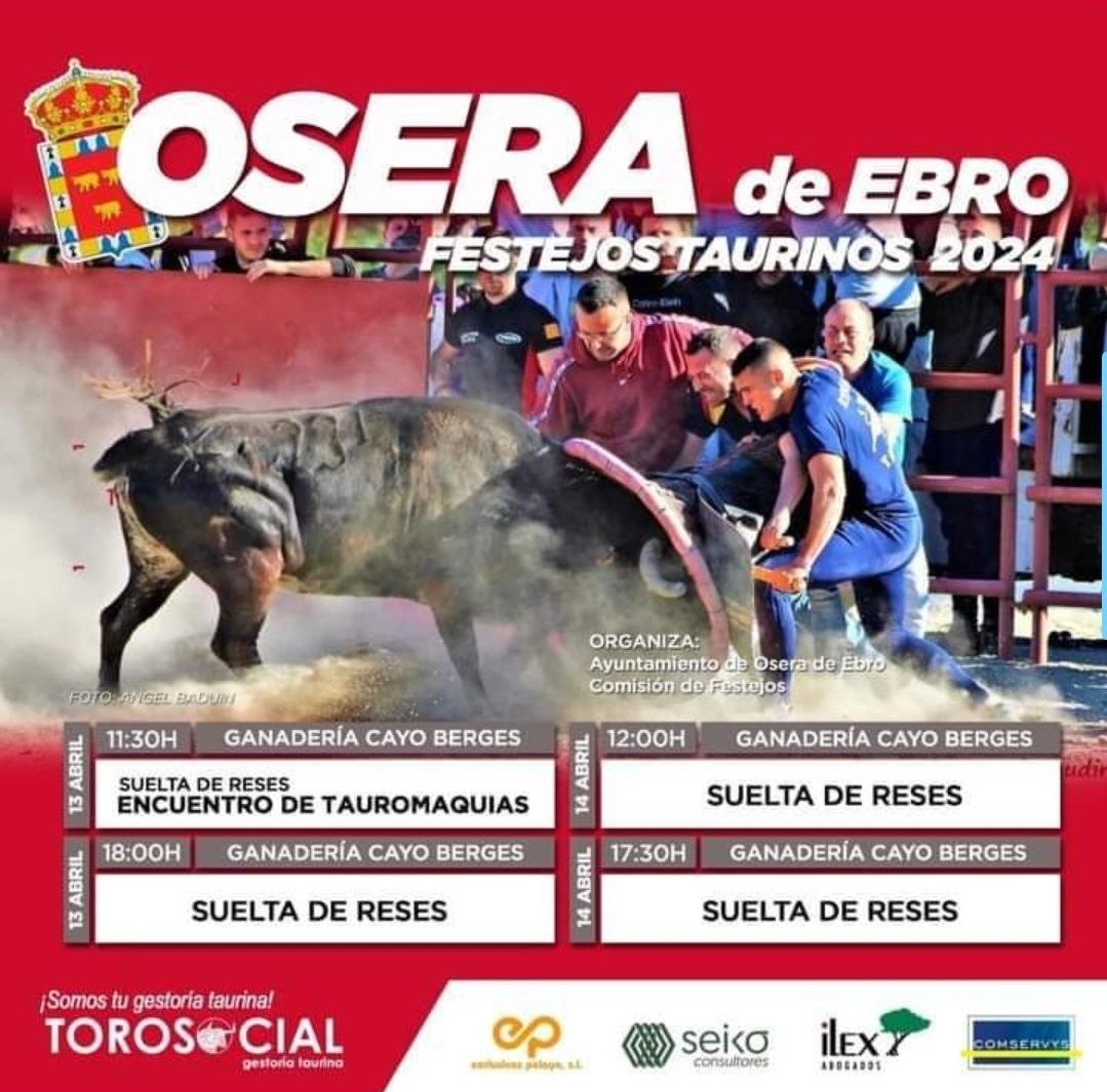 TOROS OSERA DE EBRO 13 Y 14 ABRIL 2024
