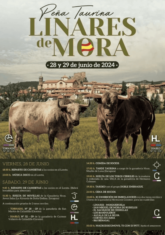 TOROS LINARES DE MORA 28 Y 29 JUNIO 2024
