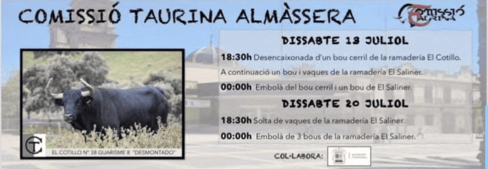 TOROS ALMÀSSERA 13 Y 20 JULIO 2024