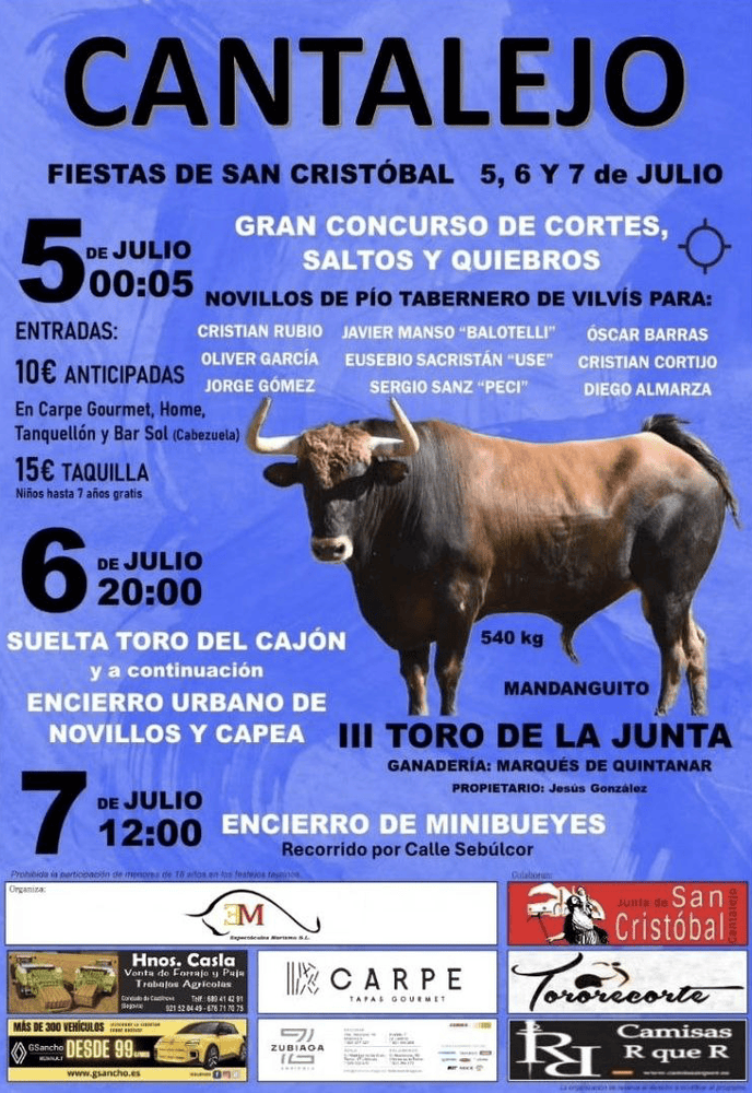 TOROS CANTALEJO 5 A 7 JULIO 2024