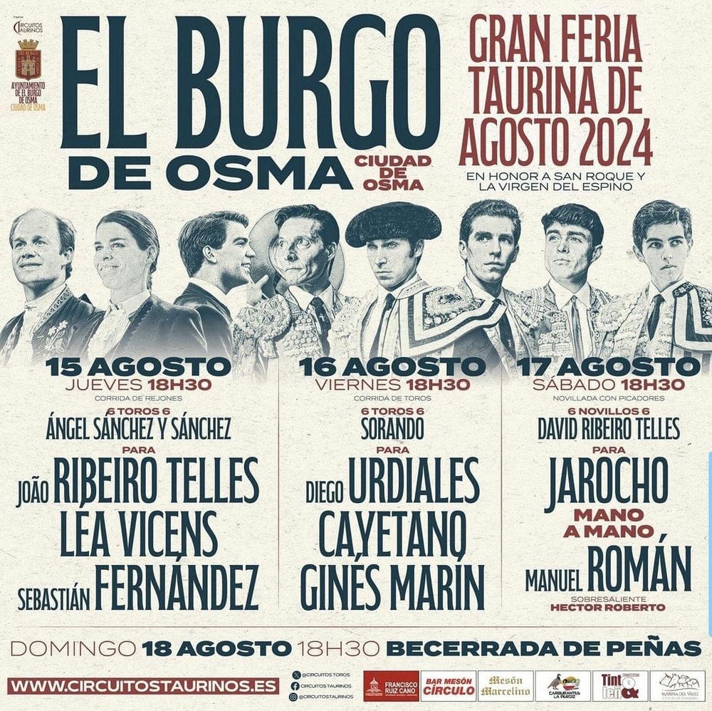 TOROS EL BURGO DE OSMA 15 A 17 AGOSTO 2024