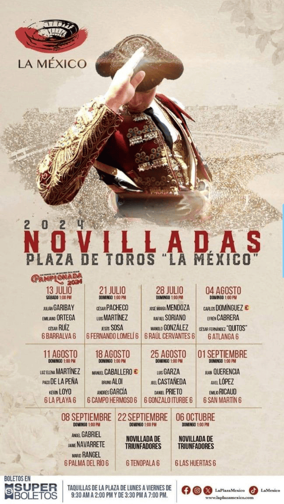 TOROS MÉXICO 13 JUL A 6 OCT 2024