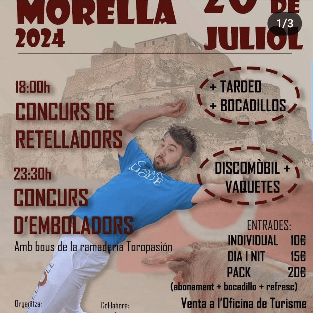 TOROS MORELLA 20 JULIO 2024