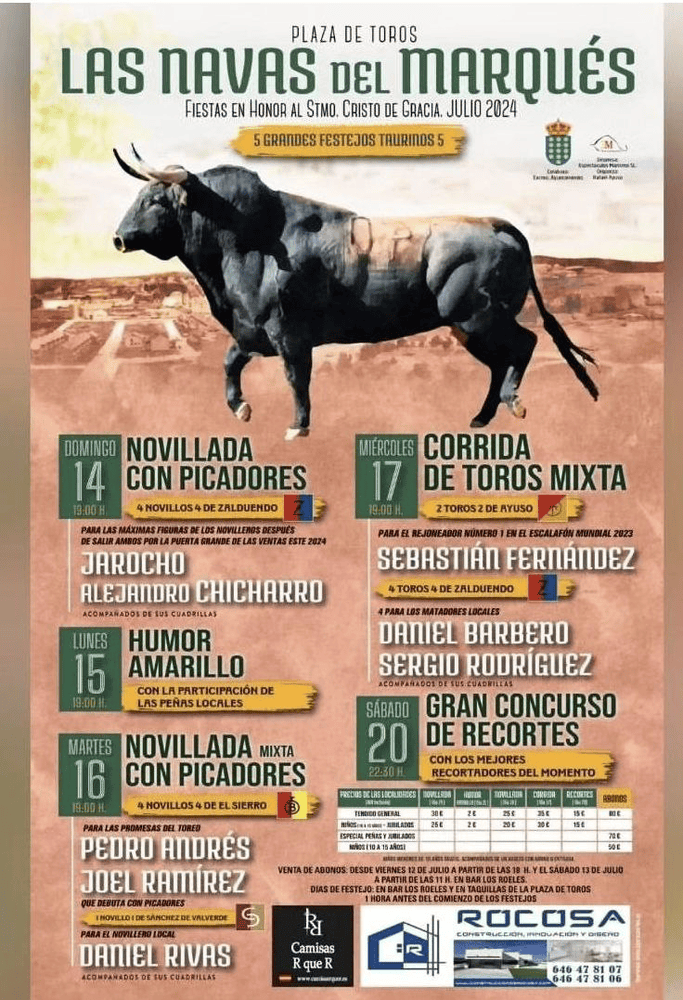 TOROS NAVAS DEL MARQUÉS 14 A 20 JULIO 2024