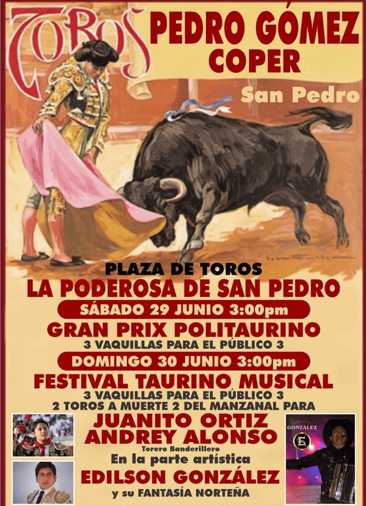 TOROS PEDRO GÓMEZ COPER 29 Y 30 JUNIO 2024