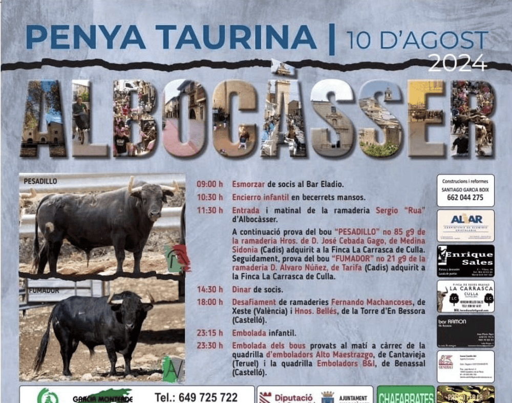 TOROS ALBOCÀSSER 10 AGOSTO 2024