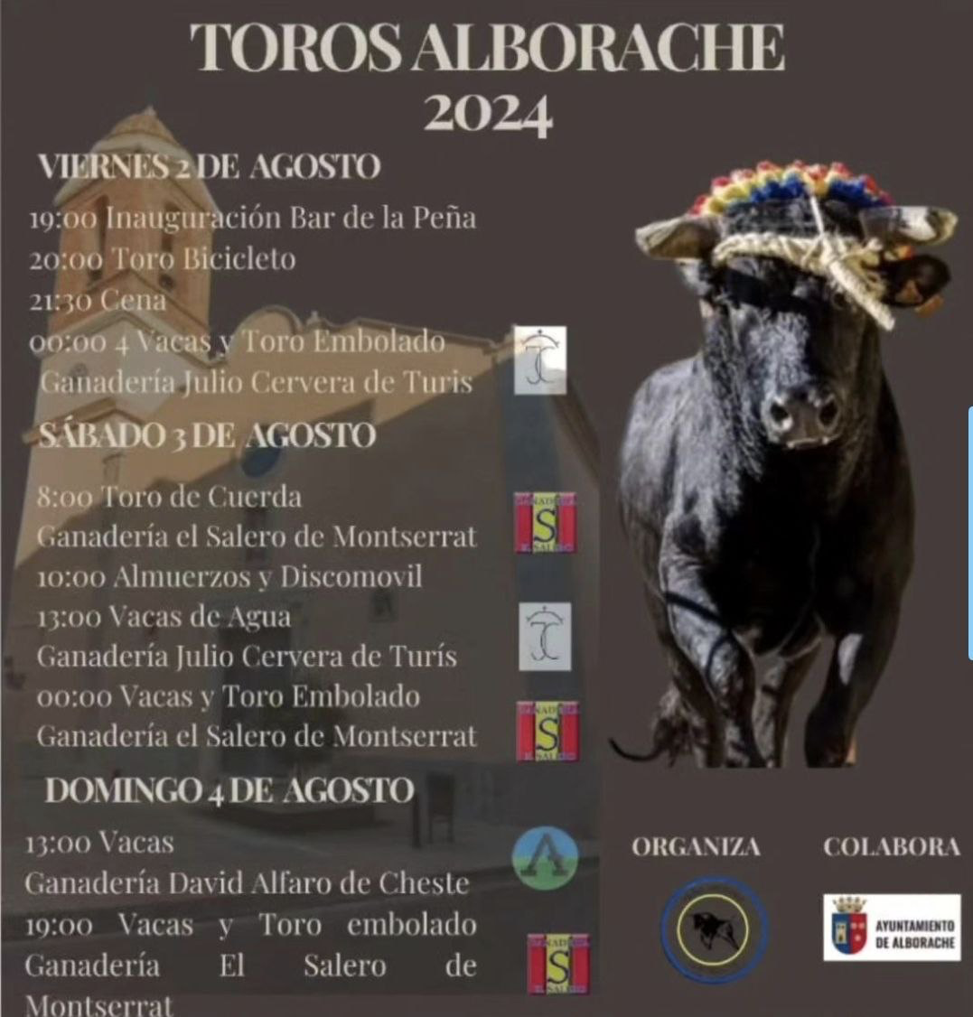 TOROS ALBORACHE 2 A 4 AGOSTO 2024