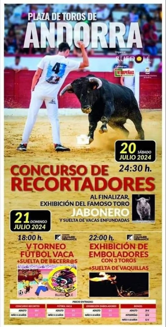 TOROS ANDORRA 20 Y 21 JULIO 2024