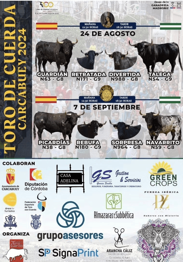 TOROS CARCABUEY 24 AGO Y 7 SEP 2024