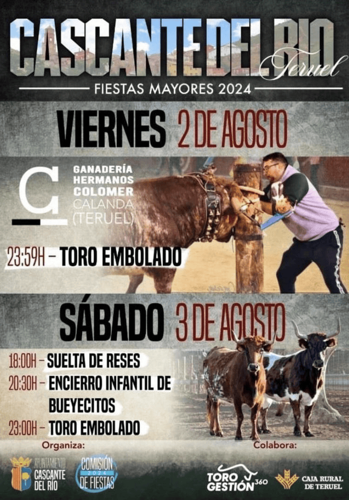 TOROS CASCANTE DEL RIO 2 Y 3 AGOSTO 2024