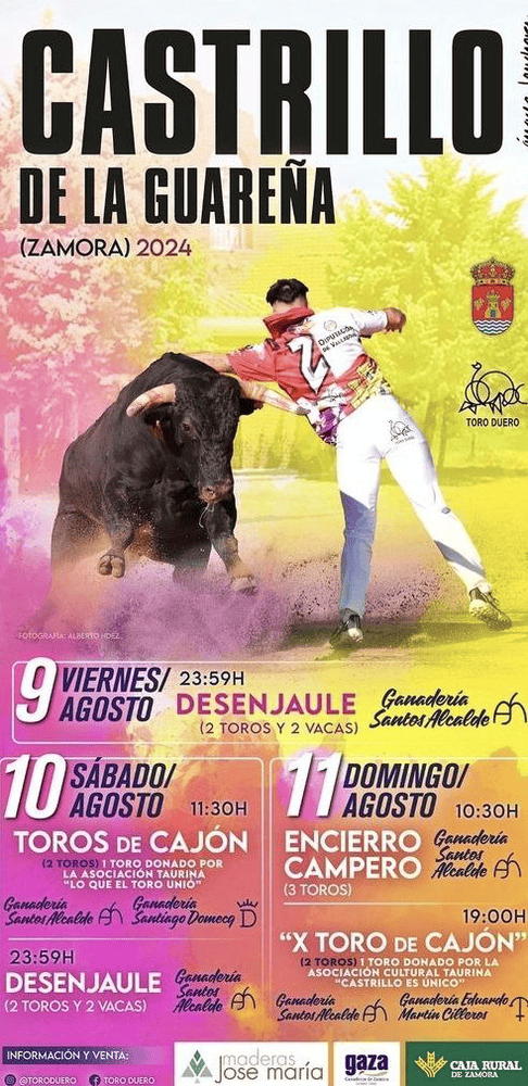 TOROS CASTRILLO DE LA GUAREÑA 9 A 11 AGOSTO 2024