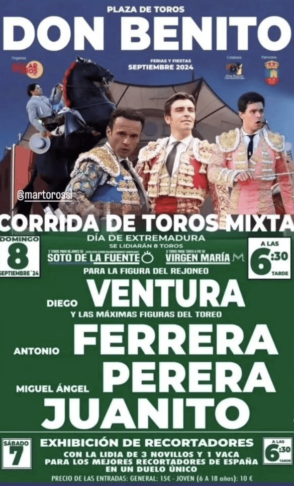 TOROS DON BENITO 7 Y 9 SEPTIEMBRE 2024