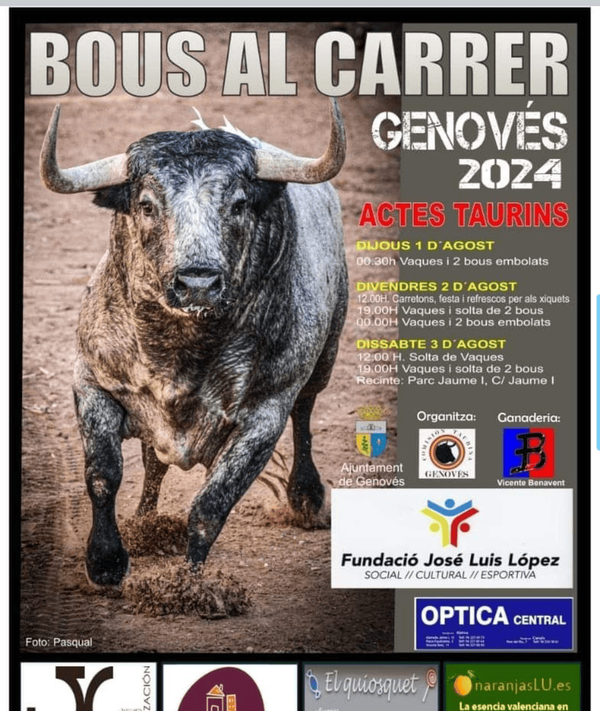 TOROS GENOVÉS 1 A 3 AGOST 2024