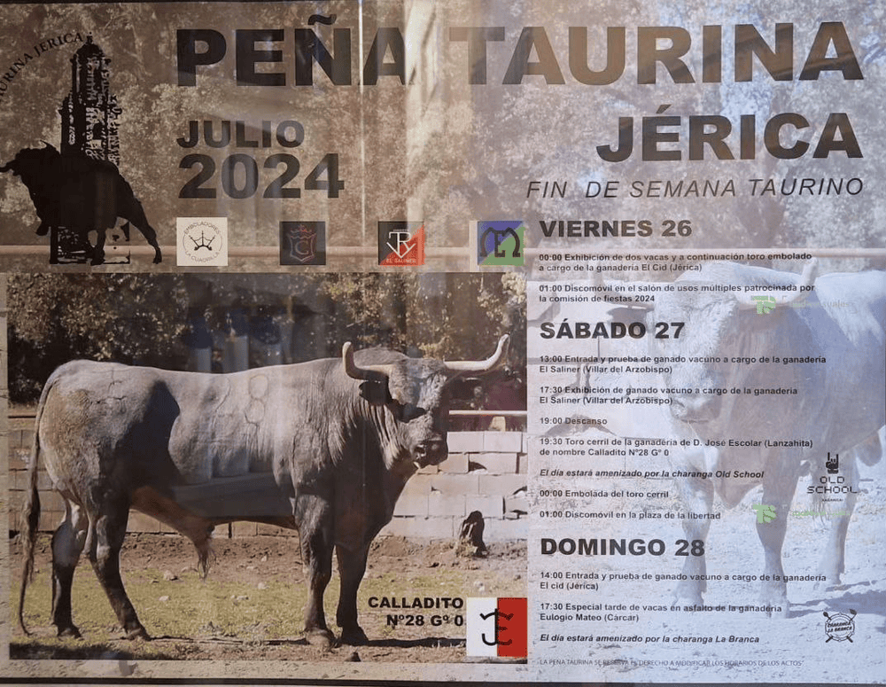 TOROS JÉRICA 26 A 28 JULIO 2024