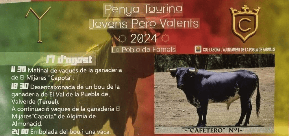 TOROS LA POBLA DE FARNALS 17 AGOSTO 2024