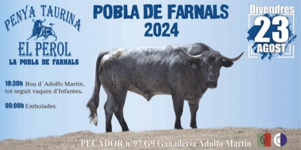 TOROS LA POBLA DE FARNALS 23 AGOSTO 2024