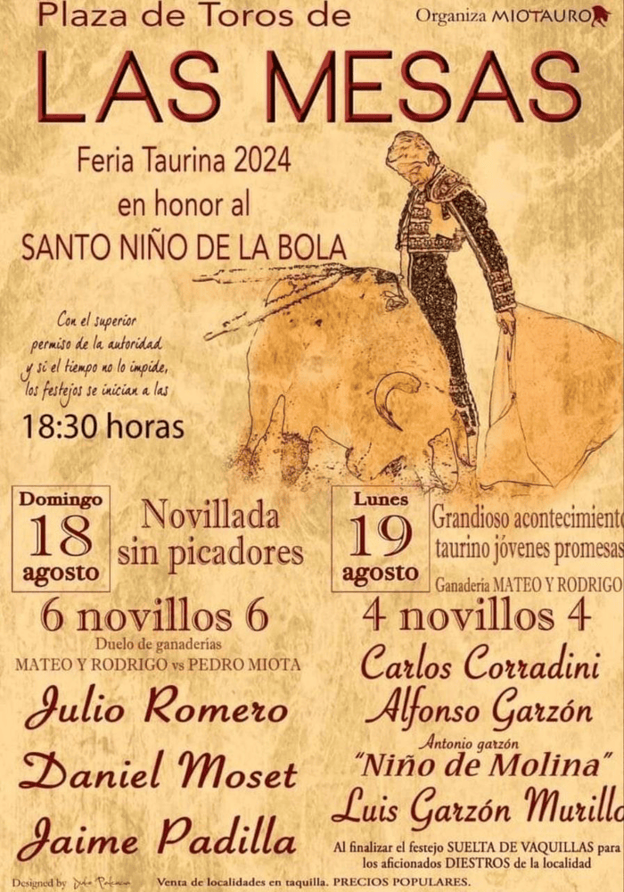 TOROS LAS MESAS 18 Y 19 AGOSTO 2024