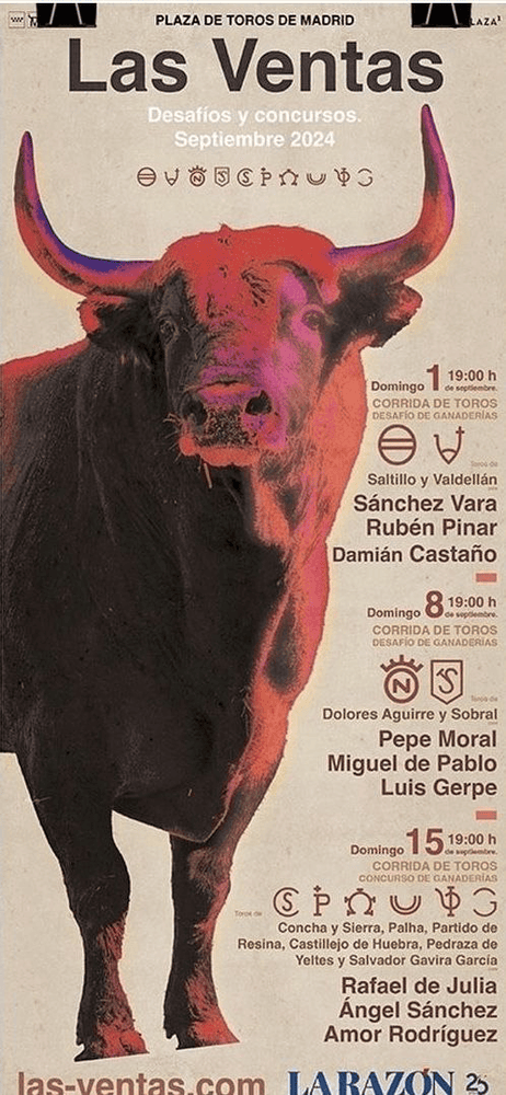 TOROS LAS VENTAS 1 A 15 SEPTIEMBRE 2024