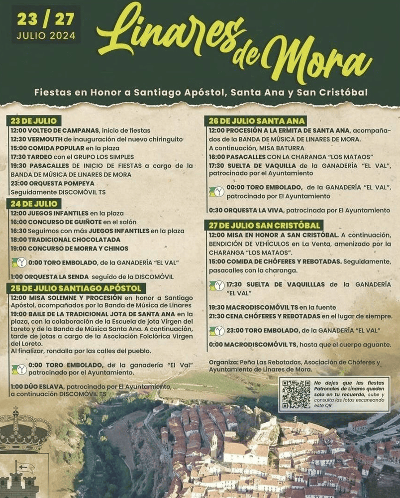 TOROS LINARES DE MORA 24 A 27 JULIO 2024