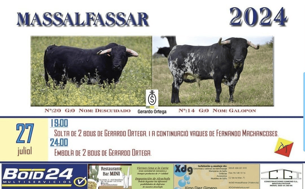 TOROS MASSALFASSAR 27 JULIO 2024