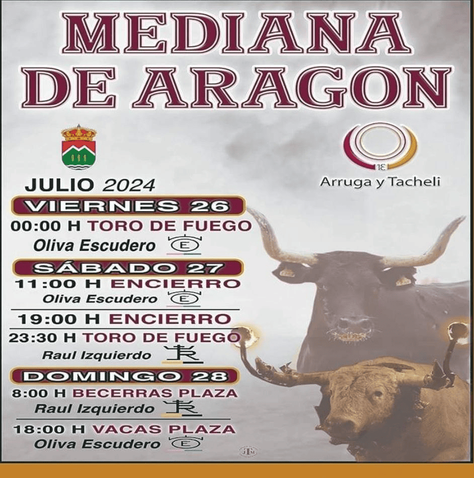 TOROS MEDIANA DE ARAGON 26 A 28 JULIO 2024