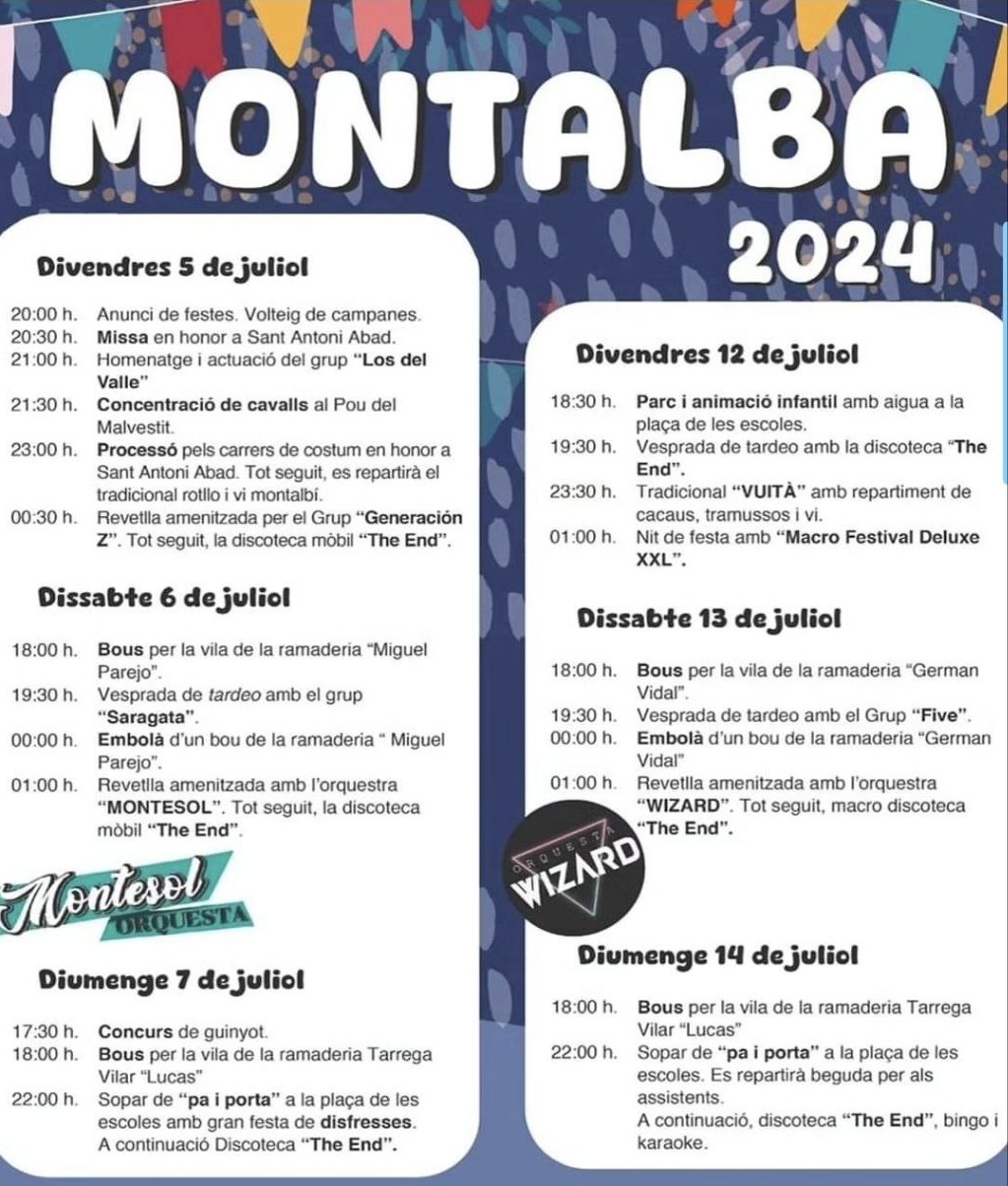 TOROS MONTALBA 6 A 14 JULIOL 2024