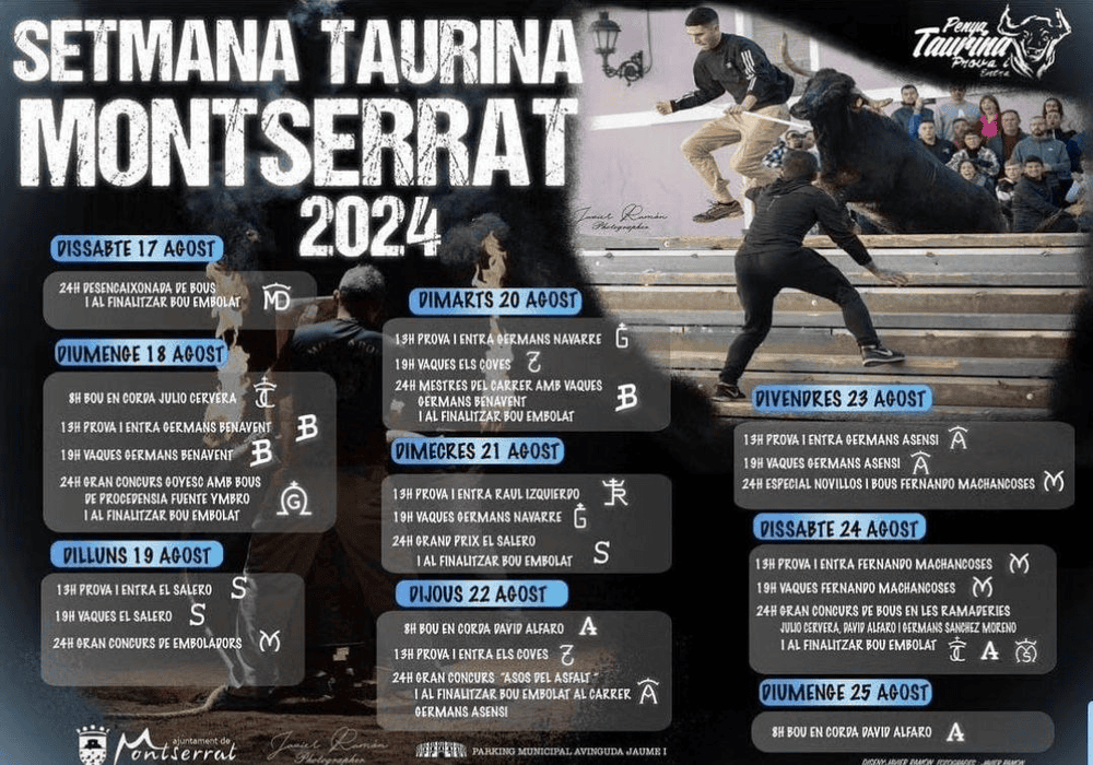 TOROS MONTSERRAT 17 A 25 AGOSTO 2024