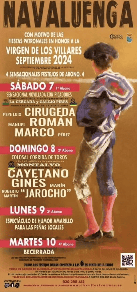 TOROS NAVALUENGA 7 A 10 SEPTIEMBRE 2024