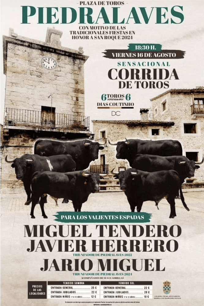 TOROS PIEDRALAVES 16 AGOSTO 2024