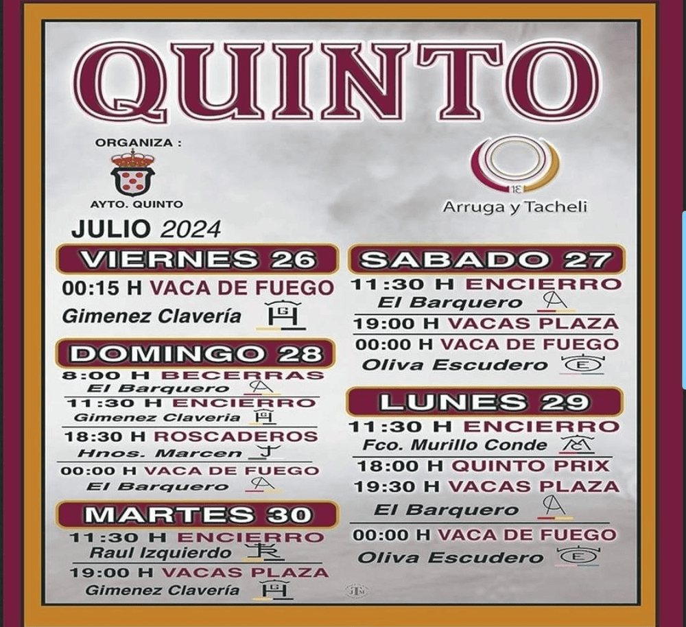 TOROS QUINTO 26 A 29 JULIO 2024