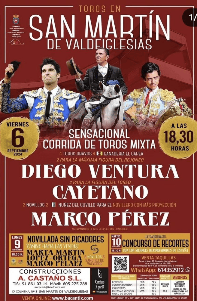 TOROS SAN MARTIN DE VALDEIGLESIAS 6 A 10 SEPTIEMBRE 2024