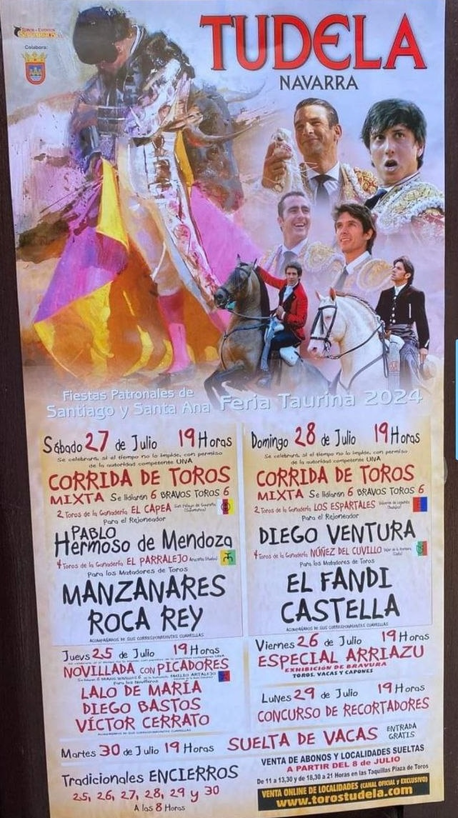 TOROS TUDELA 25 A 30 JULIO 2024