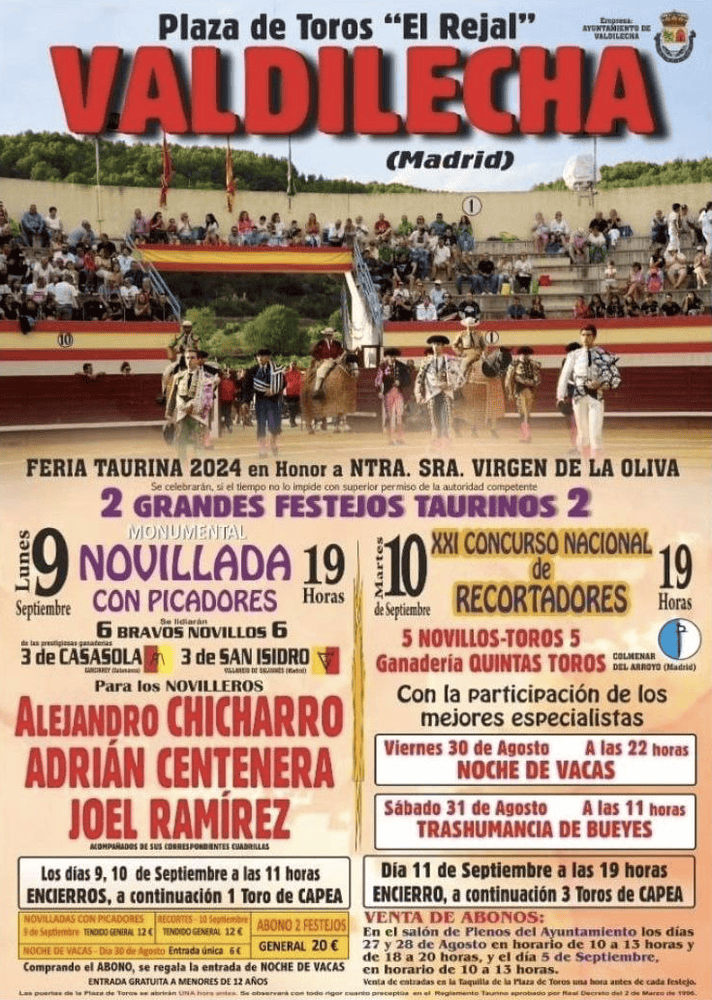 TOROS VALDILECHA 9 Y 10 SEPTIEMBRE 2024