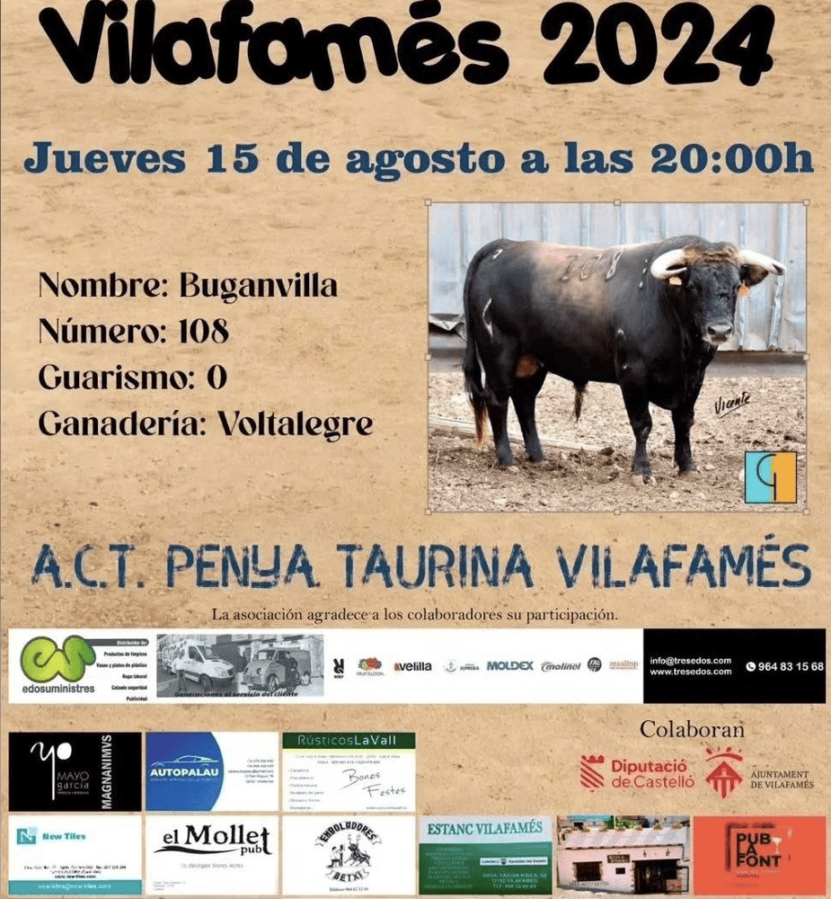 TOROS VILAFAMÉS 15 AGOSTO 2024