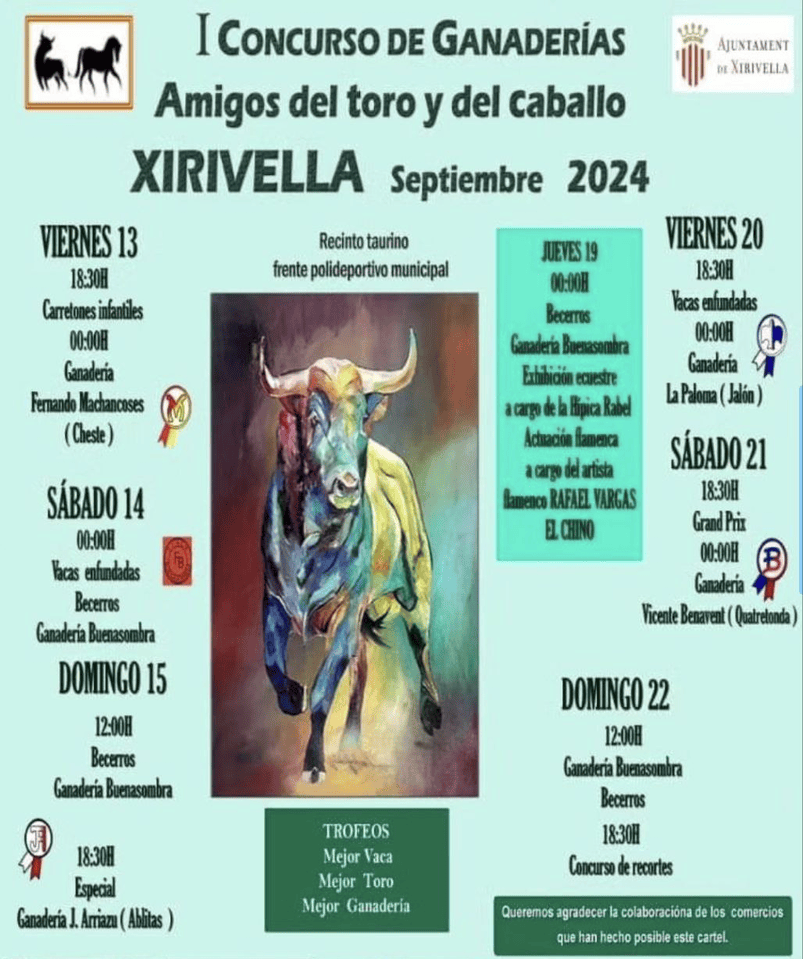 TOROS XIRIVELLA 13 A 22 SEPTIEMBRE 2024