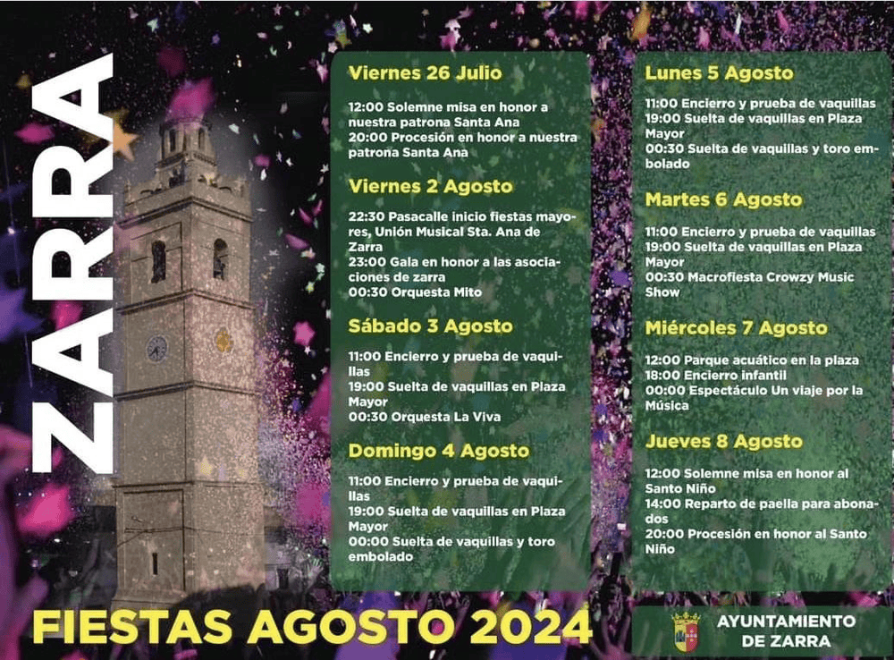 TOROS ZARRA 3 A 6 AGOSTO 2024