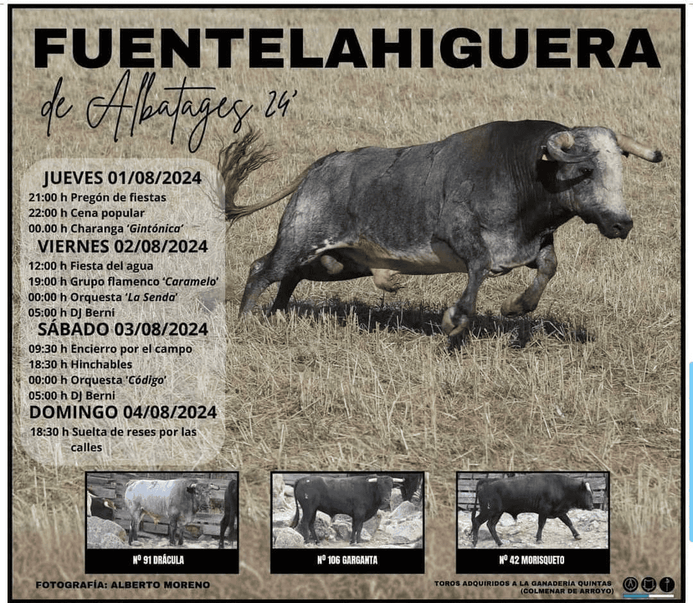 TOROS FUENTELAHIGUERA 1 A 4 AGOSTO 2024