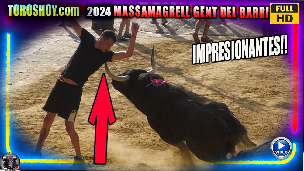 TOROS IMPRESIONANTES EN MASSAMAGRELL GENT DEL BARRI 2024 TOROS TV Y TOROSHOY.COM