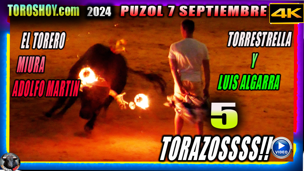 Toroshoy.com y TOROS TV 4K ✅ 5 DE LAS GANADERIAS MAS PRESTIGIOSAS DEL MUNDO Y SE SOLTARON TODAS EL MISMO DIA GRANDE DE PUZOL DÍA 7 SEPTIEMBRE 2024 TOROS DE: MIURA EL TORERO LUIS ALGARRA TORRESTRELLA ADOLFO MARTÍN Documental Cultural y Educativo de los toros en España, de sus tradiciones e historia, los toros son patrimonio cultural de los Españoles segun figura en el Boletin Oficial del Estado n 272 Miercoles 13 de Noviembre del 2013 Sec 1 Pag 90737 PROHIBIDA LA DIFUSIÓN DE ESTAS IMÁGENES COPYRIGHT TOROS TV 1 Disposiciones Generales de la Jefatura del Estado 11837