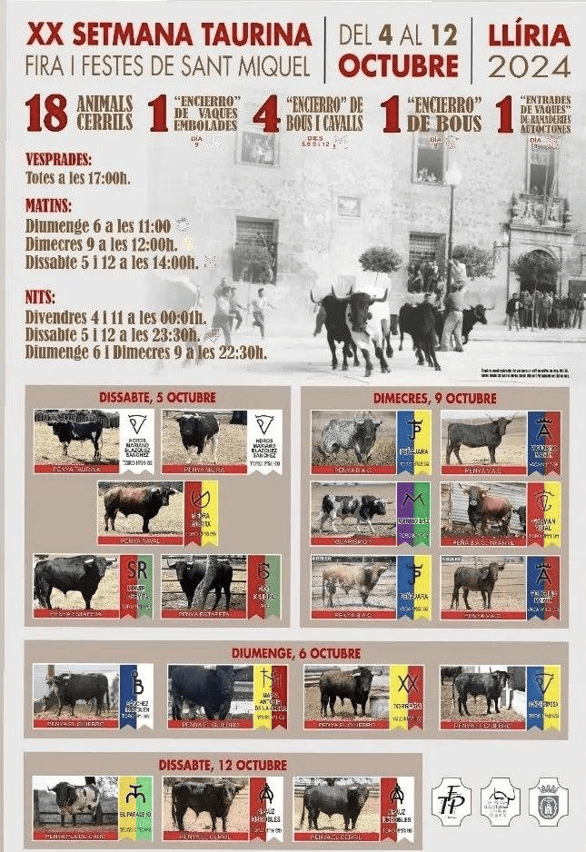 TOROS LLÍRIA 4 A 12 OCTUBRE 2024