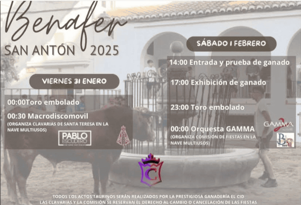 TOROS BENAFER 31 ENE Y 1 FEB 2025