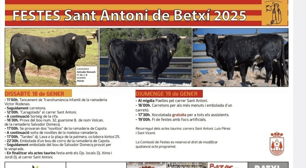 TOROS BETXÍ 18 A 19 ENERO 2025