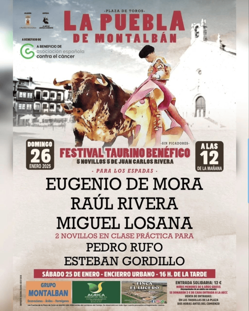 TOROS LA PUEBLA DE MONTALBÁN 25 Y 26 ENERO 2024