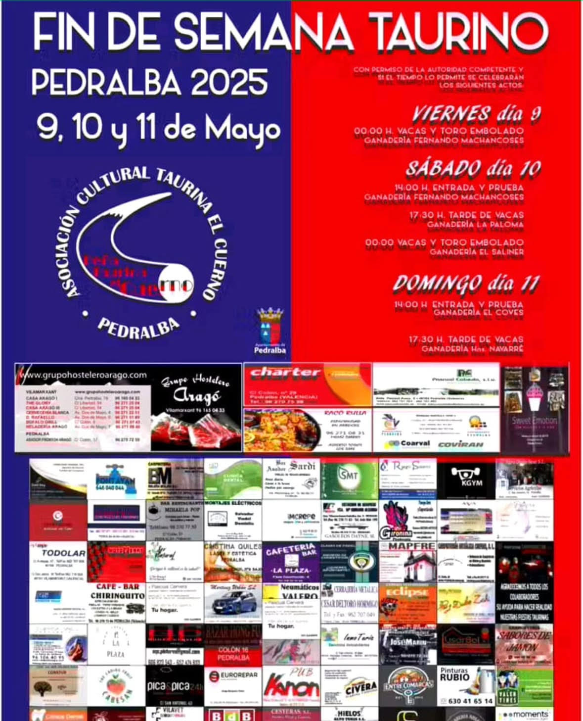TOROS-FIN-DE-SEMANA-TAURINO-PEDRALBA-9-10-Y-11-DE-MAYO-2025