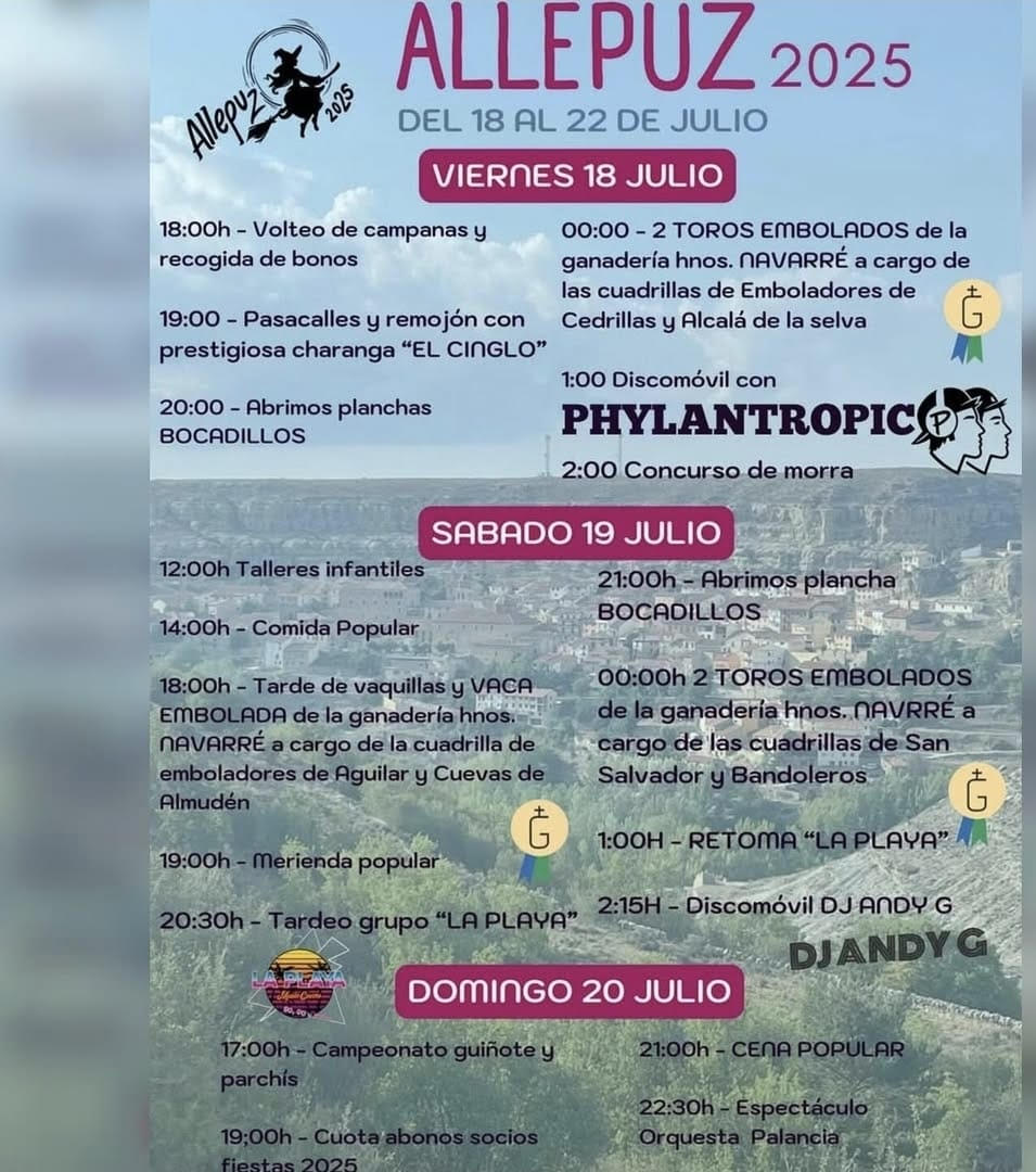 TOROS ALLEPUZ DEL 18 AL 20 DE JULIO 2025