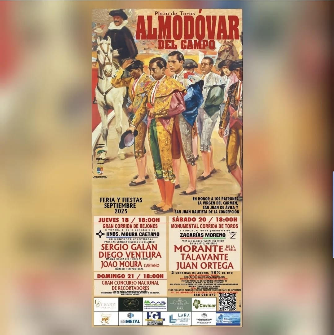 TOROS ALMODOVAR 18 20 Y 21 SEPTIEMBRE 2025