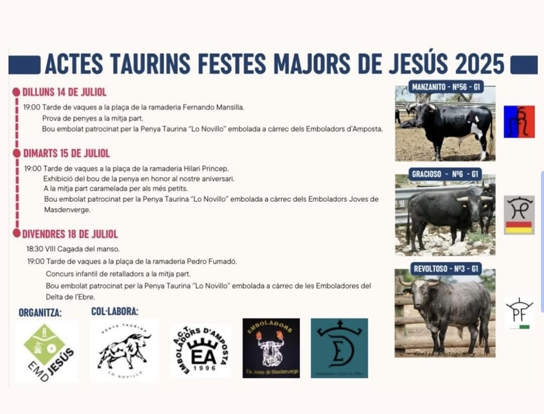 TOROS AMPOSTA 14 Y 15 JULIO 2025