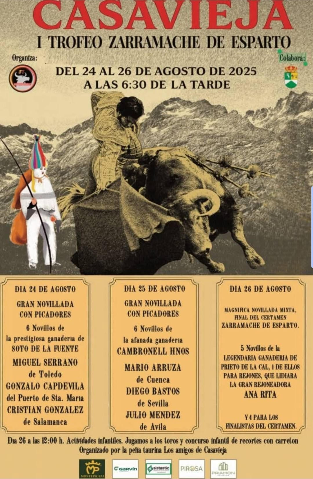 TOROS CASAVIEJA DEL 24 AL 26 DE AGOSTO 2025