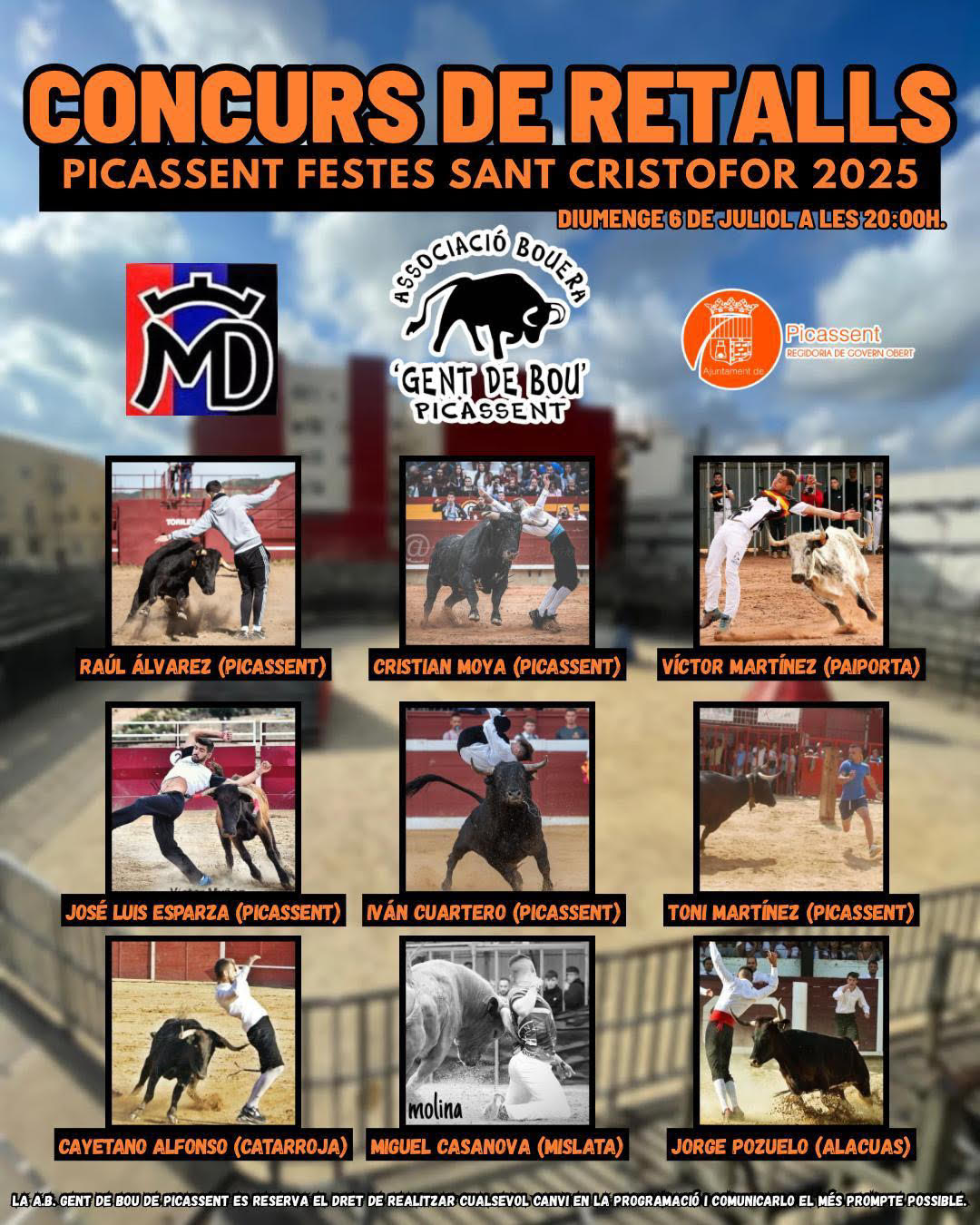 TOROS CONCURSO RECORTES PICASSENT 6 JULIO 2025